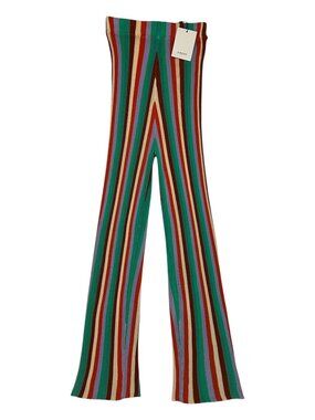 SUNCOO Jaime Ribbed Stripe Pull On Pants T0 XS Colorful Striped NEW